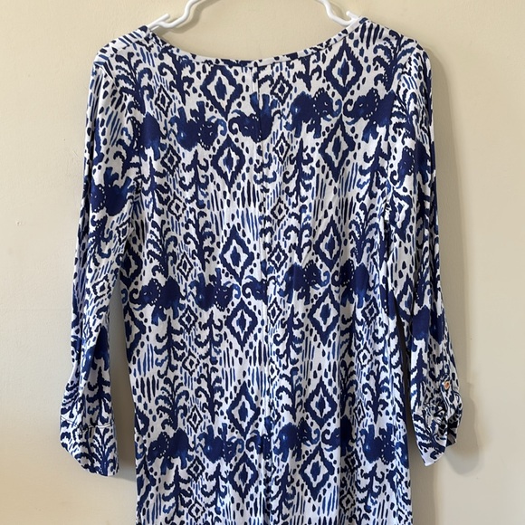 Lilly Pulitzer Ocean Ridge Dress Bright Navy Tons of Fun Engineered Size Large - Picture 7 of 9